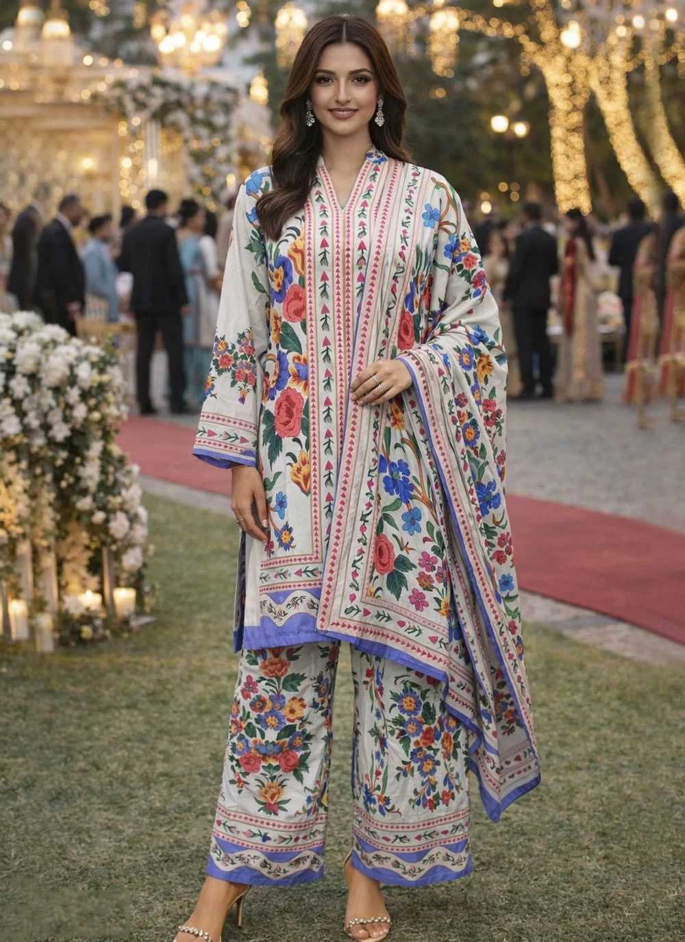 Multi Colour Rayon Pakistani Salwar Suit
